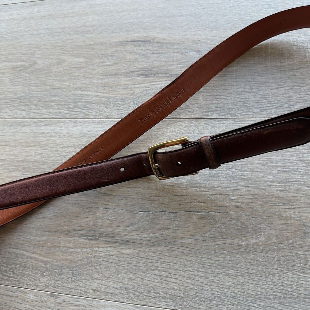 POLO Ralph Lauren Mens SIZE 40 Brown Italian LEATHER 1" Classic BELT 2110079-210
